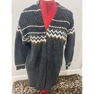 MOUSSY Open Front Knit Wool Blend Duster Cardigan Gray OS